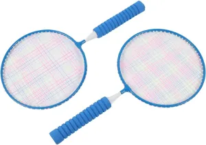 Children Badminton Set, Shock Absorbing 3 Shuttlecocks Soft Grip Prevent Slip Kids Badminton Racket with Carrying Bag Grip Strap for 3 to 12 Years Old (Blue)