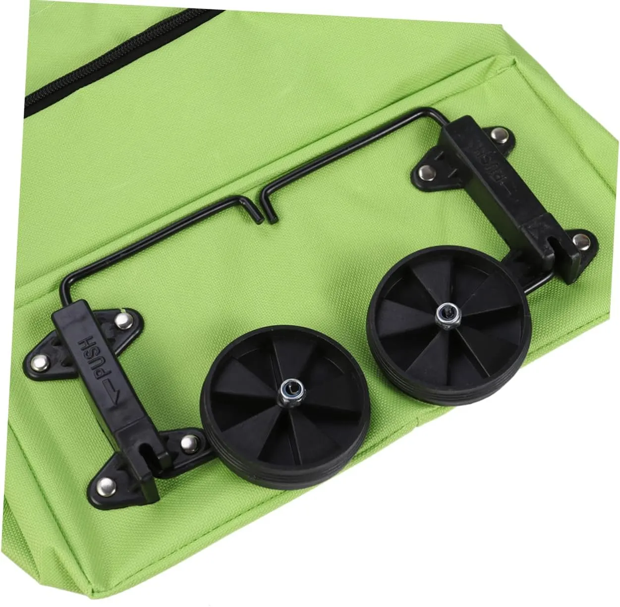 CHILDWEET Portable Collapsible Shopping Cart Trolley Bag Green Folded Luggage Organizer for Grocery Travel Beach and More Lightweight Design for