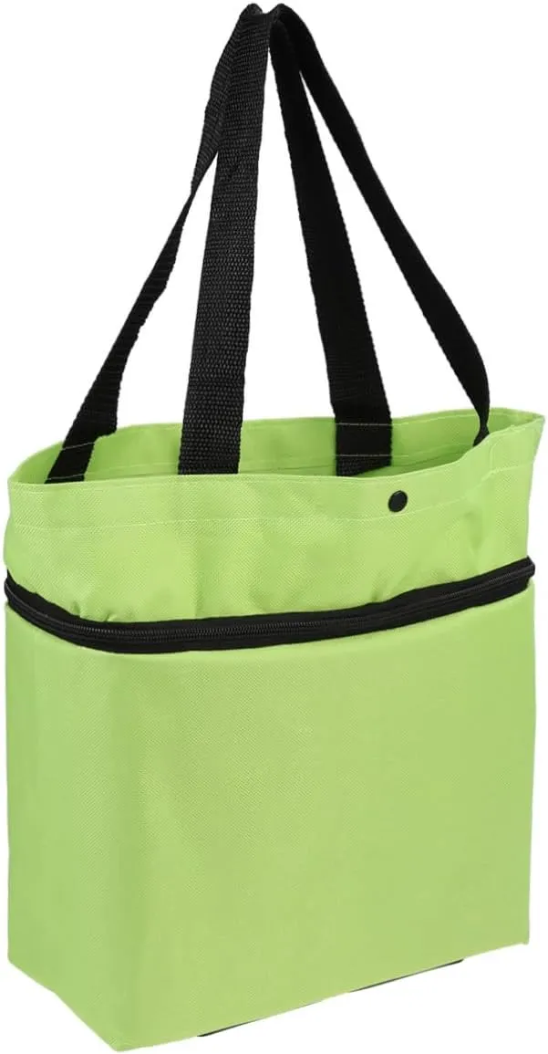 CHILDWEET Portable Collapsible Shopping Cart Trolley Bag Green Folded Luggage Organizer for Grocery Travel Beach and More Lightweight Design for