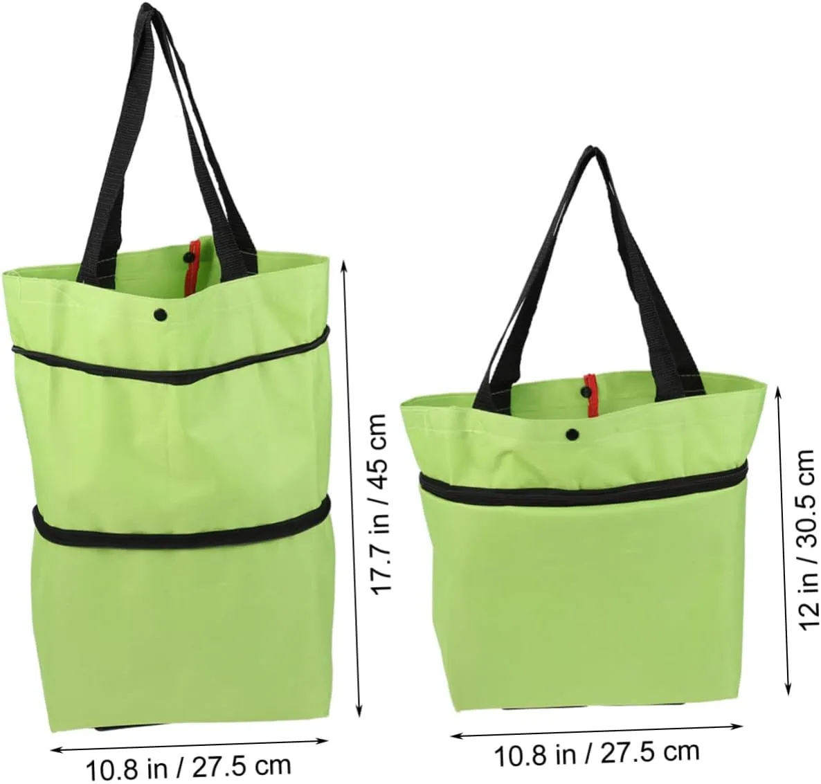 CHILDWEET Portable Collapsible Shopping Cart Trolley Bag Green Folded Luggage Organizer for Grocery Travel Beach and More Lightweight Design for