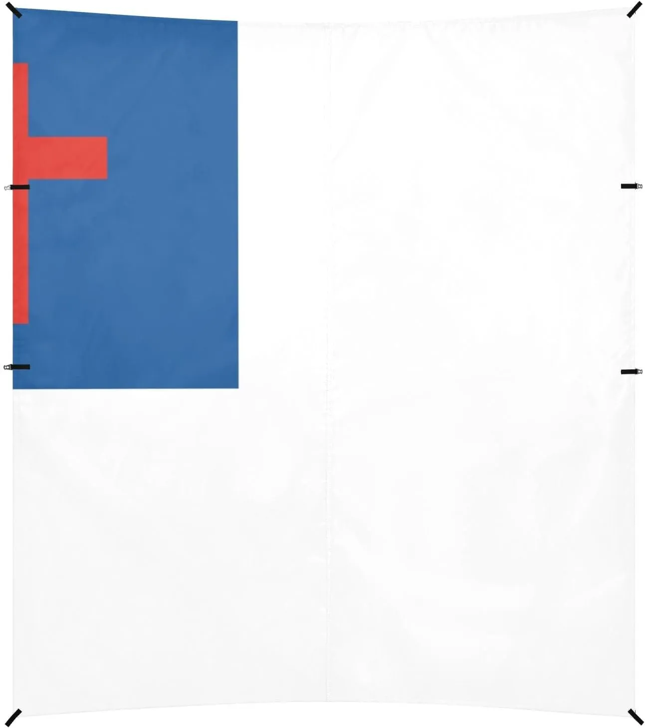 Christian Flag Blue Foldable Beach Canopy UPF50 Lightweight Outdoor Sun Shade with Sand Shovel for Family Travel
