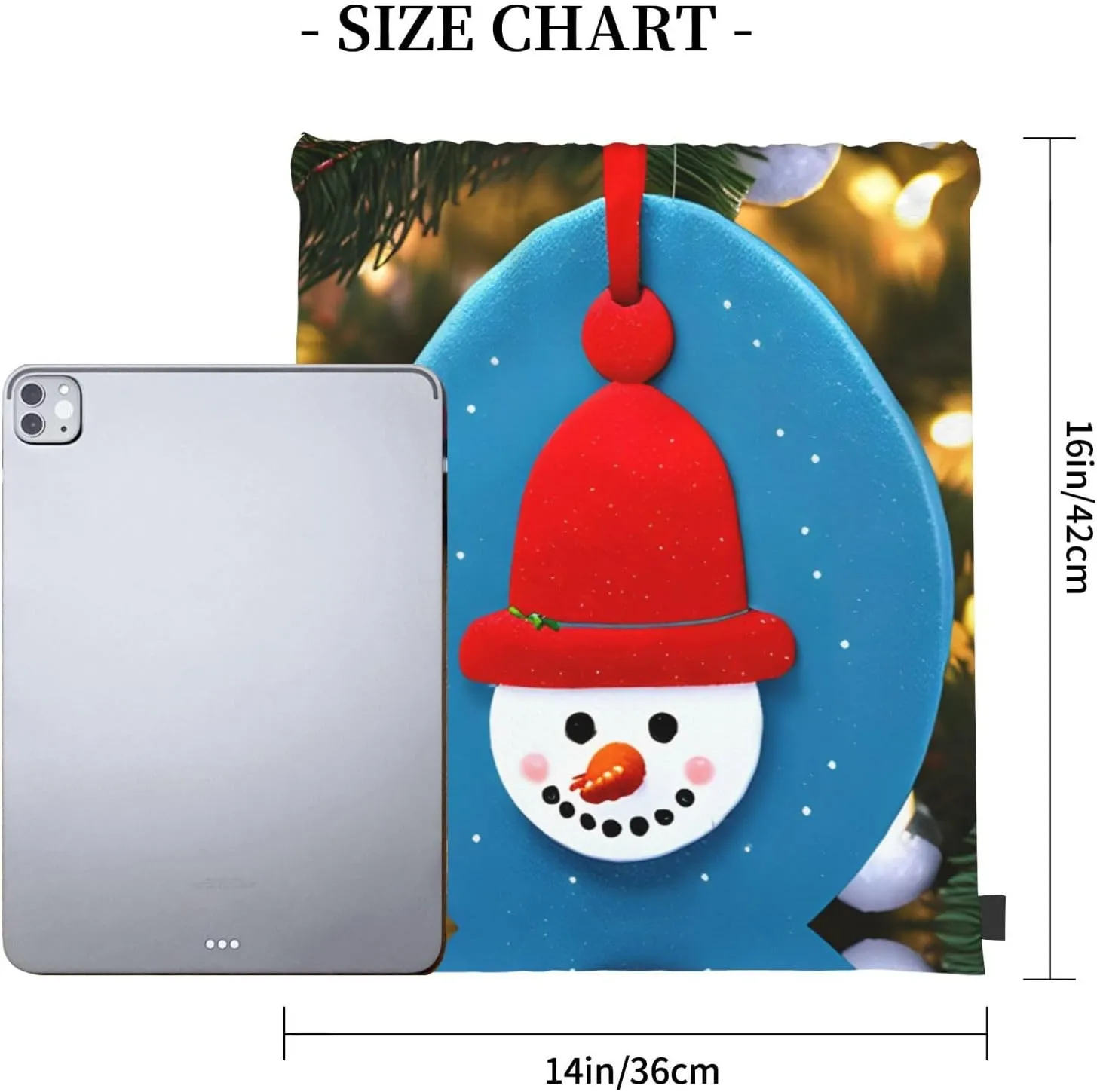 Christmas Carton Snowman Print Sports Drawstring Backpack,Water Resistant Bag, Gym Backpack for Women Men
