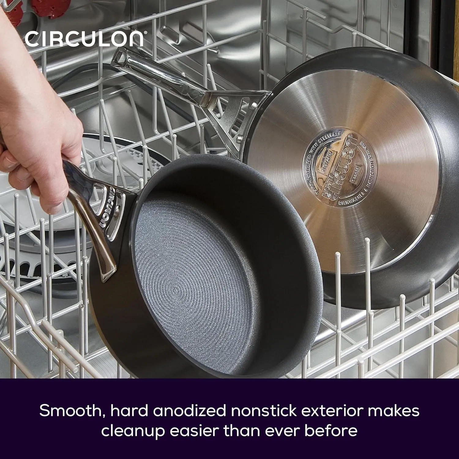 Circulon Infinite Frypan – 25 cm – Induction Non Stick Frying pan – Hard Anodized Aluminium Cookware