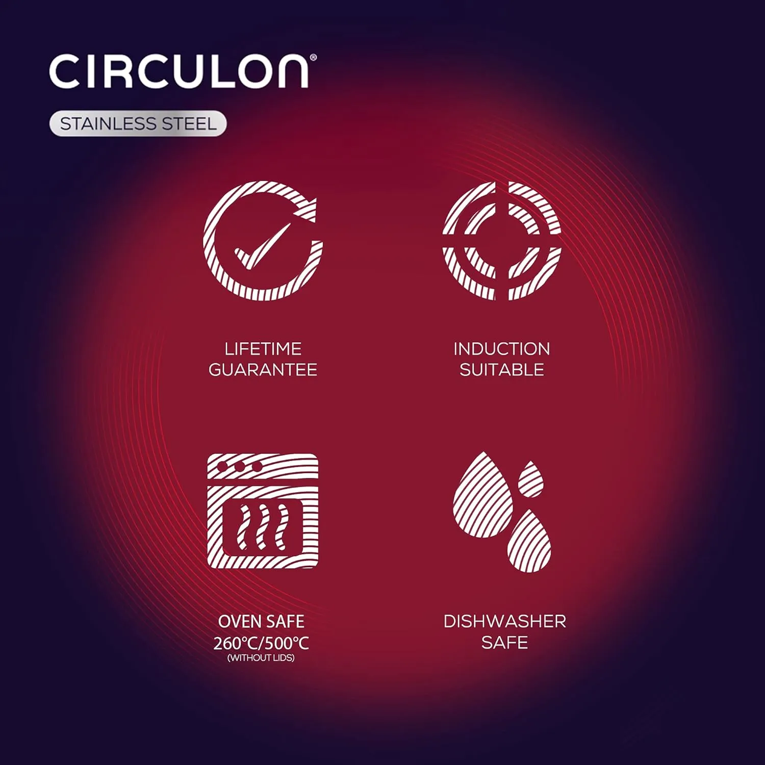 Circulon SteelShield Frying Pan, 22cm, Silver