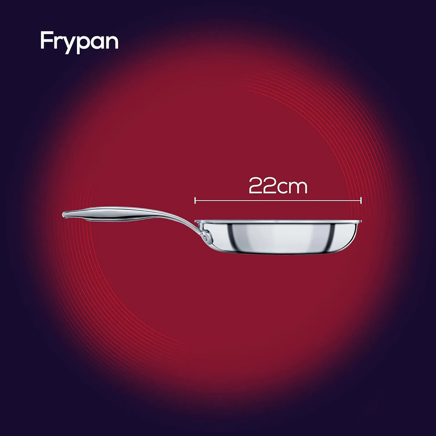 Circulon SteelShield Frying Pan, 22cm, Silver
