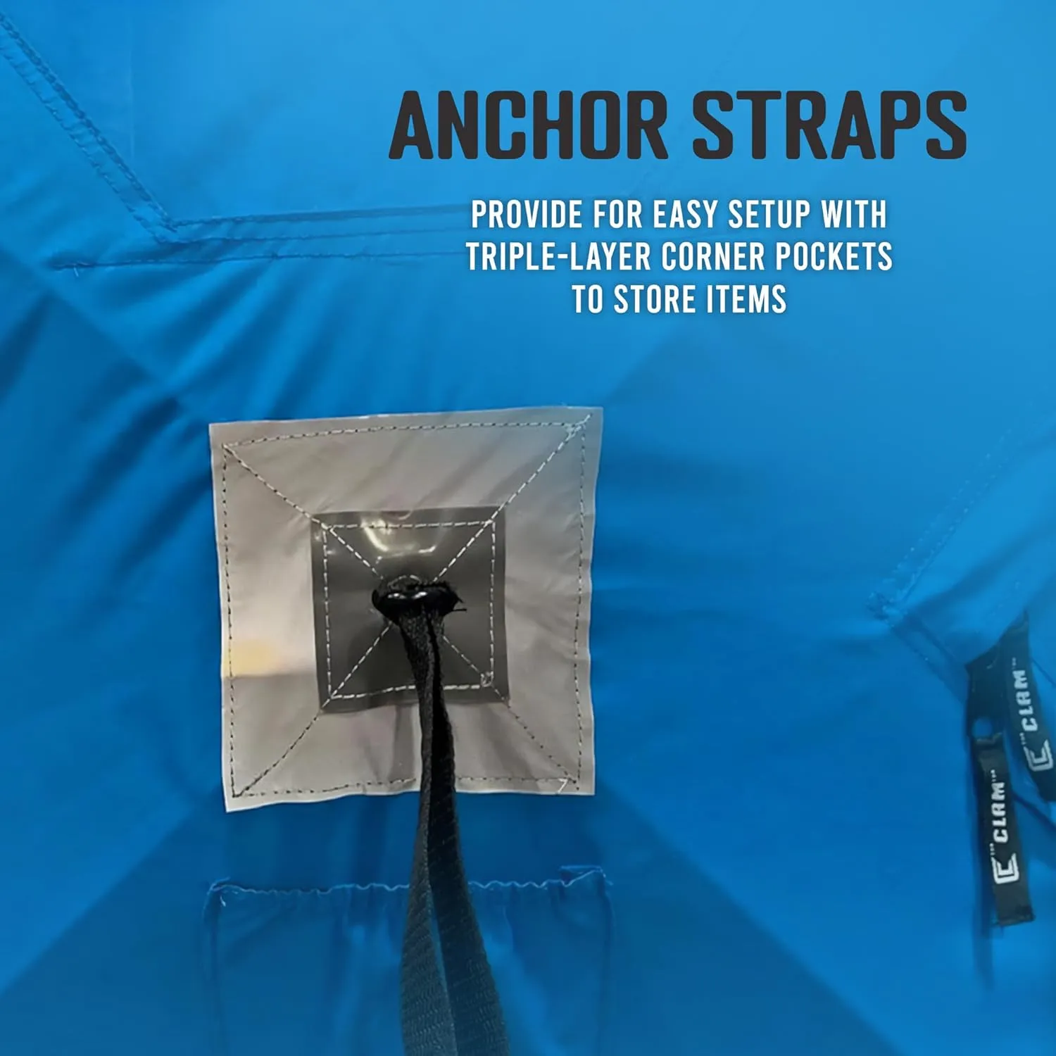 CLAM Lightweight Portable Pop Up Ice Fishing Angler Thermal Hub Shelter Tent with Anchors, Tie Ropes, and Carrying Bag