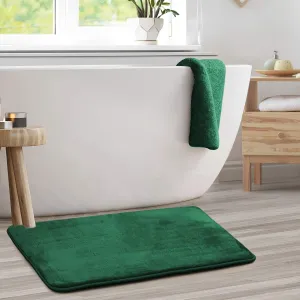 Clara Clark Bathroom Rug 32" x 20"- Bathroom Rugs, Memory Foam Bath Mat, Plush, Cozy, Ultra Soft, Non Slip, Machine Washable, Quick Dry - Emerald Forest