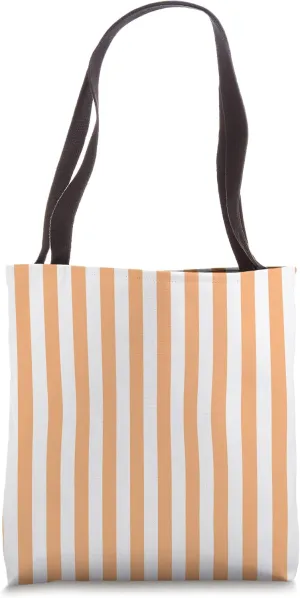 Classic Apricot Nectar Cabana Tent Stripe Tote Bag