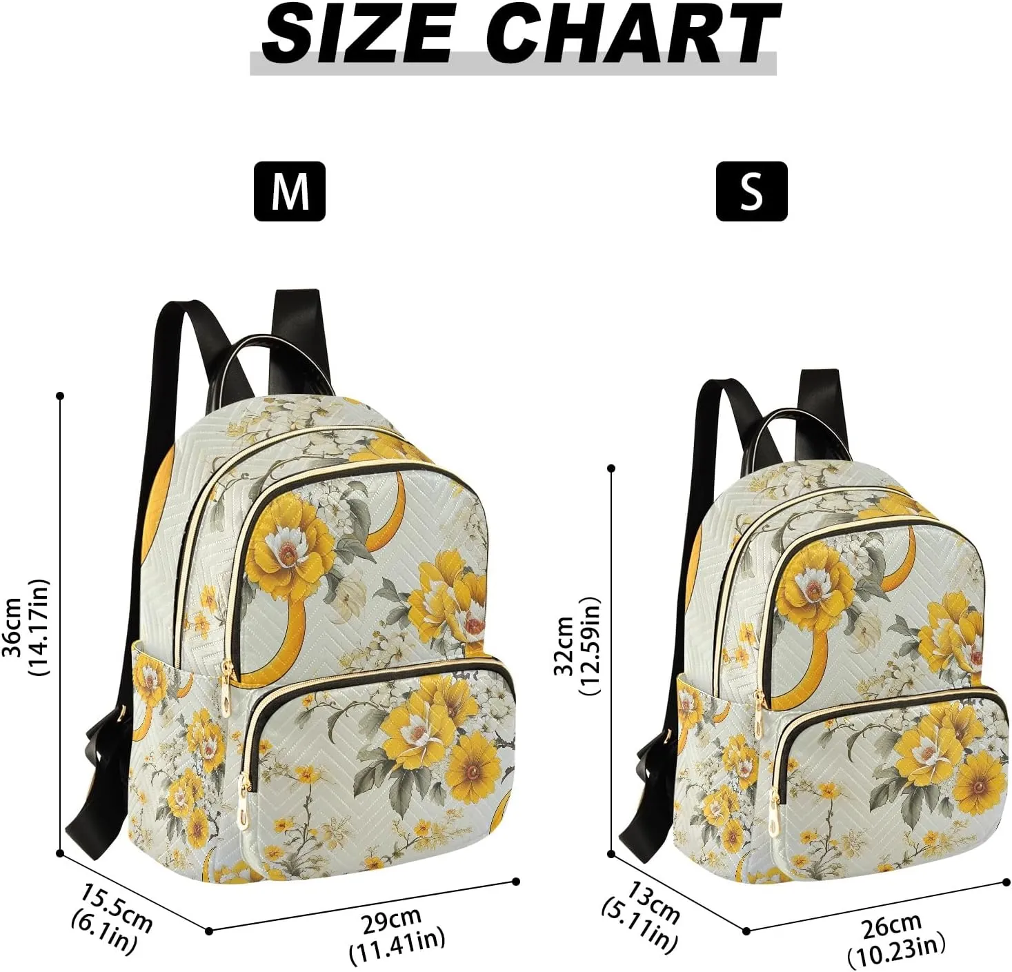 Classic Floral Light Campus Backpack Purse Bookbag Quilted Backpack for Women 13" Laptop Backpack Stylish Printed Rucksack with Multiple Pockets Lightweight Travel