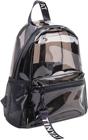 Clear Backpack, Heavy Duty Bag Transparent Backpack for Travel, Stadium, Work, Security, Sports (Obsidian Black)