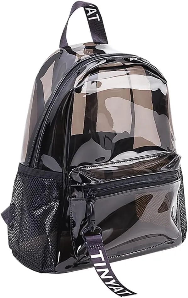 Clear Backpack, Heavy Duty Bag Transparent Backpack for Travel, Stadium, Work, Security, Sports (Obsidian Black)