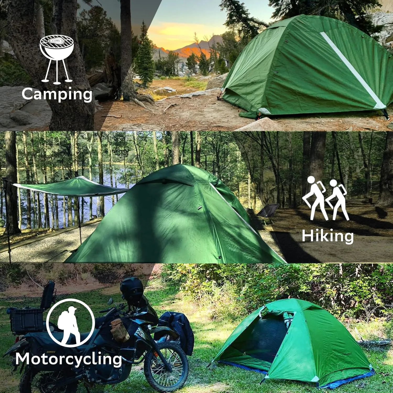 Clostnature Polaris Lightweight Backpacking Tent - 1/1.5/2/3/4/6 Person Ultralight Waterproof Camping Tent, 3 Season Large Size Easy Setup Tent for Family, Outdoor, Hiking and Mountaineering