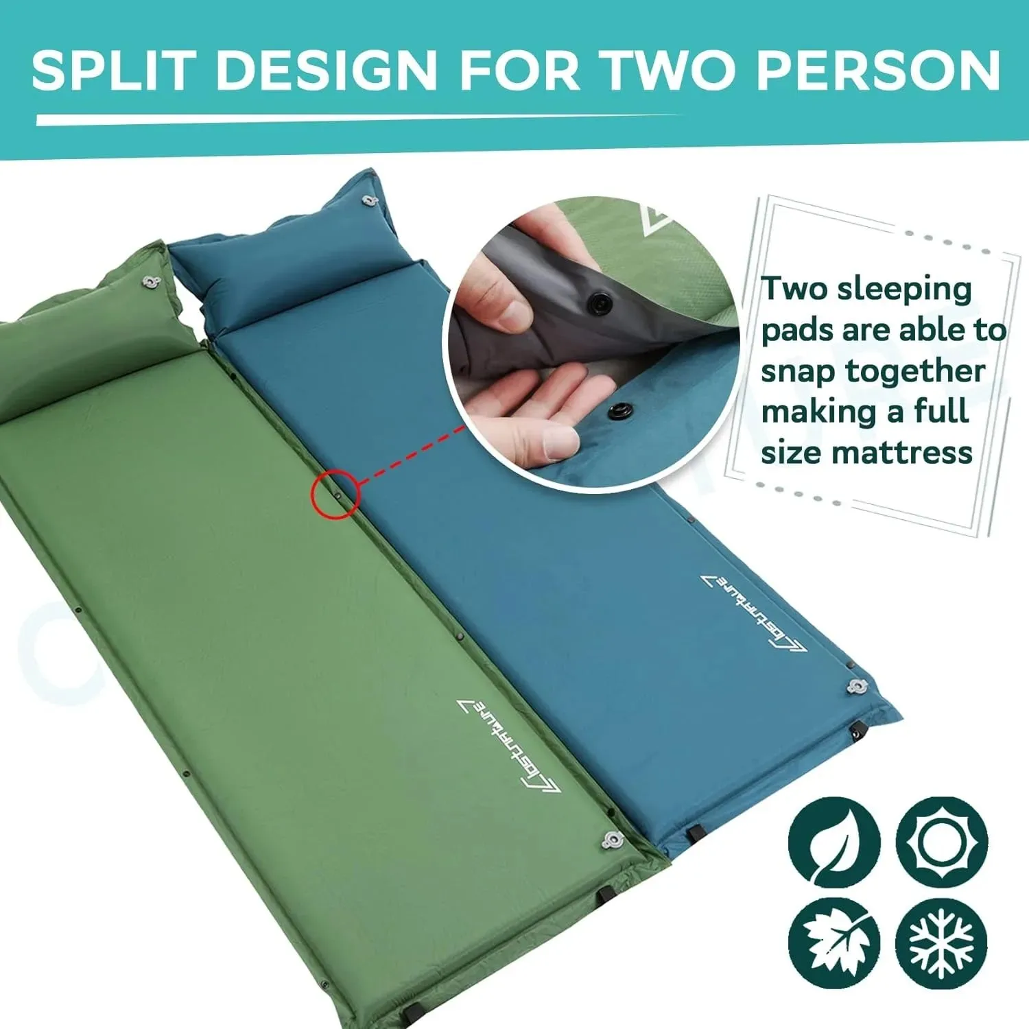 Clostnature Self-Inflating Camping Mattress Pad, 1.5" Thick, Lightweight