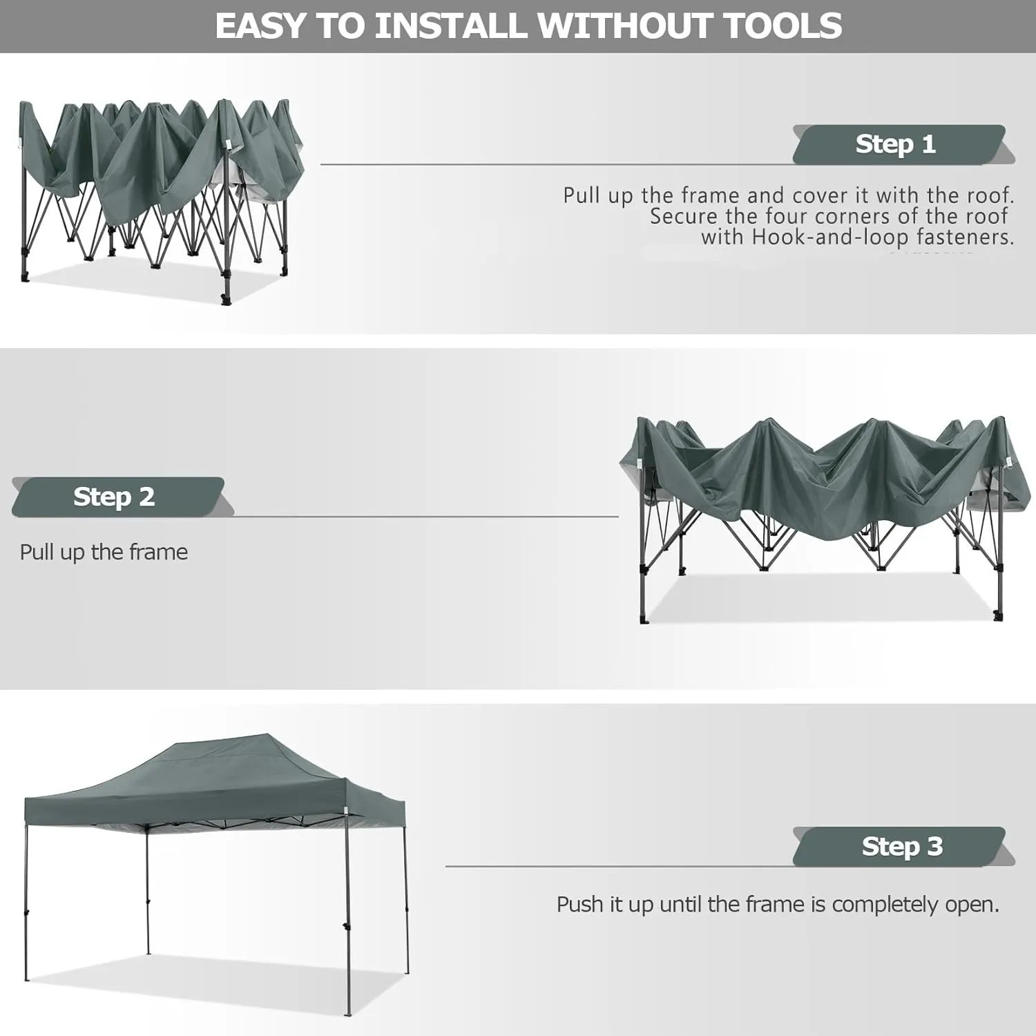 COBIZI 10x15 Pop Up Canopy with 4 Sidewall,Heavy Duty Canopy UPF 50  All Season Wind Waterproof Commercial Outdoor Wedding Party Tents for Parties Gazebo with Carry Bag(10 x 15 ft Gray)