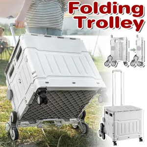 Collapsible Folding Shopping Cart Portable Grocery Trolley for Outdoor Camping