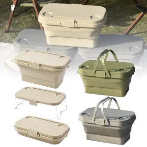 Collapsible Picnic Basket with Lid