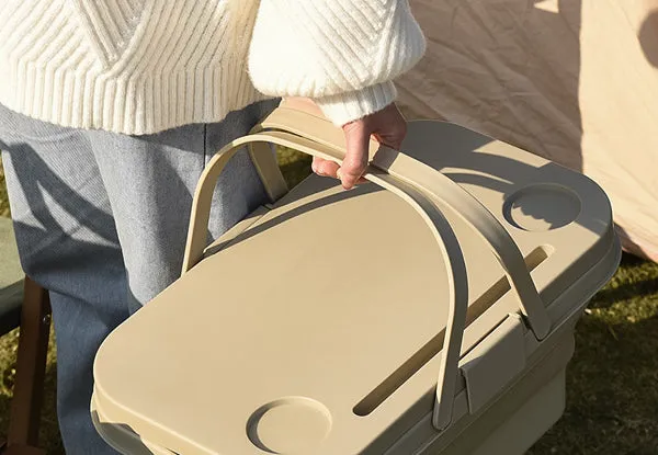 Collapsible Picnic Basket with Lid