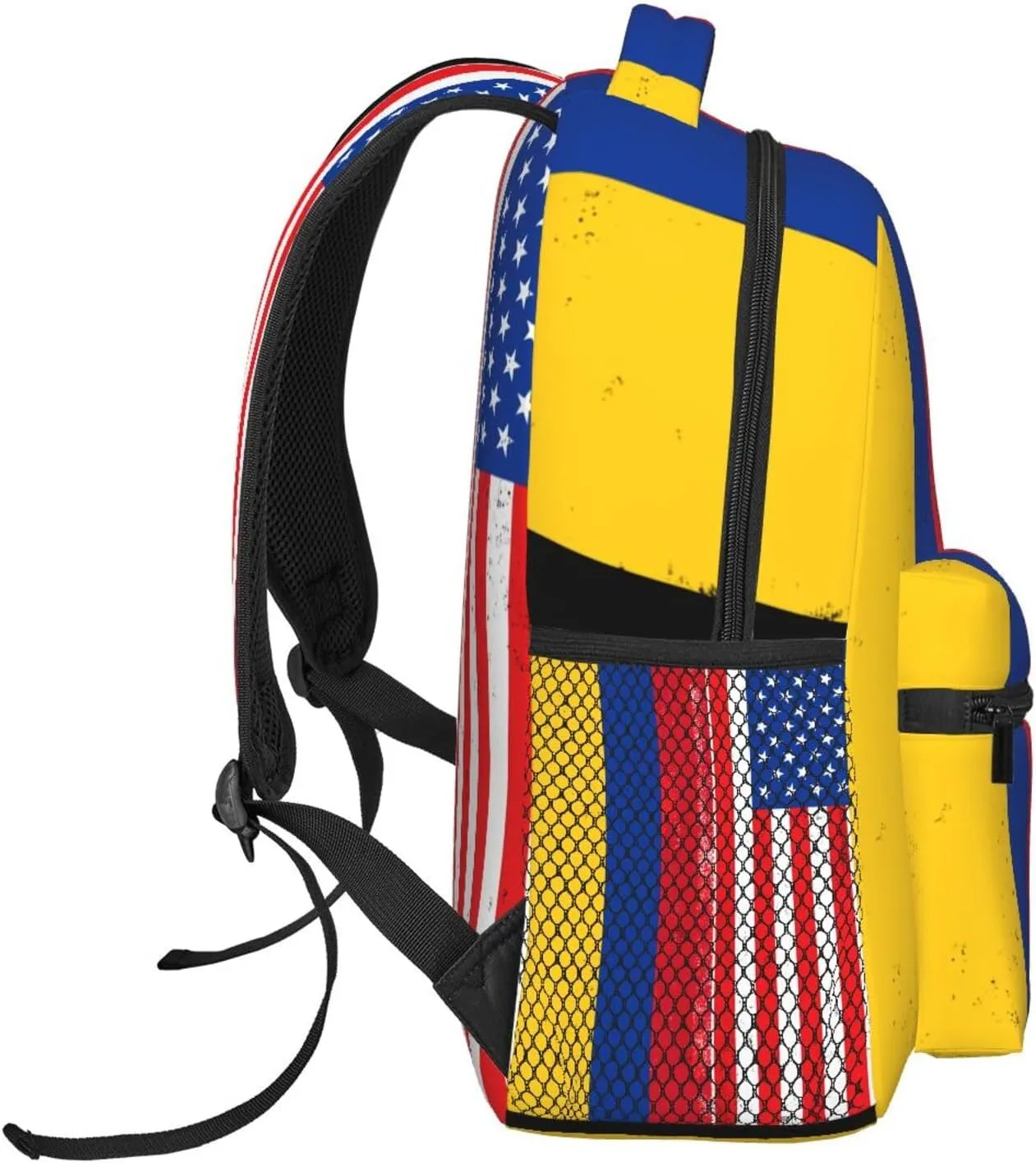 Colombian Colombia American Flag Backpack Casual Laptop Backpack Double Shoulder Bag Lightweight Backpack For Women Men Travel