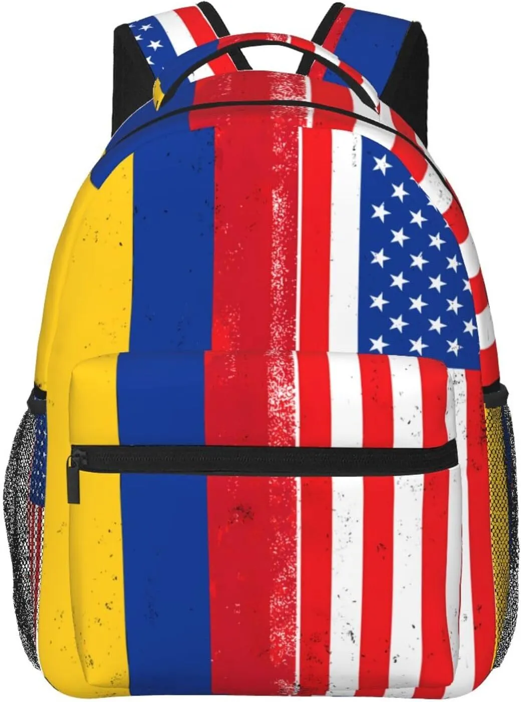 Colombian Colombia American Flag Backpack Casual Laptop Backpack Double Shoulder Bag Lightweight Backpack For Women Men Travel