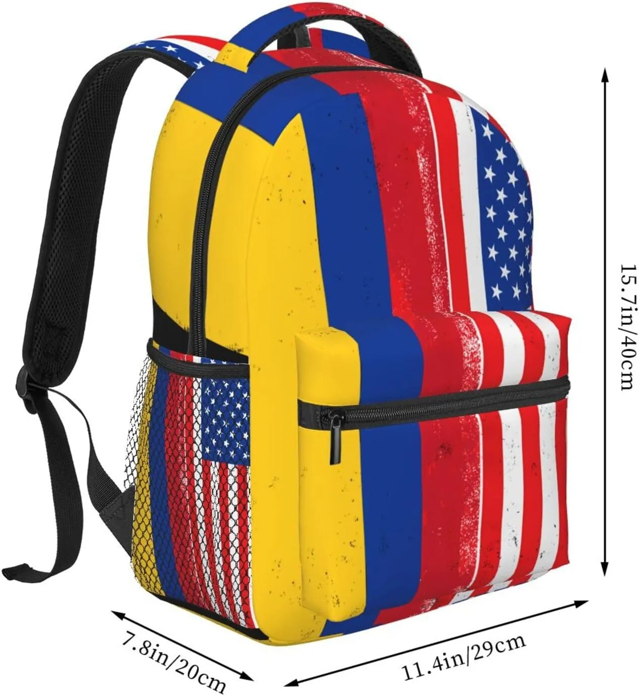 Colombian Colombia American Flag Backpack Casual Laptop Backpack Double Shoulder Bag Lightweight Backpack For Women Men Travel