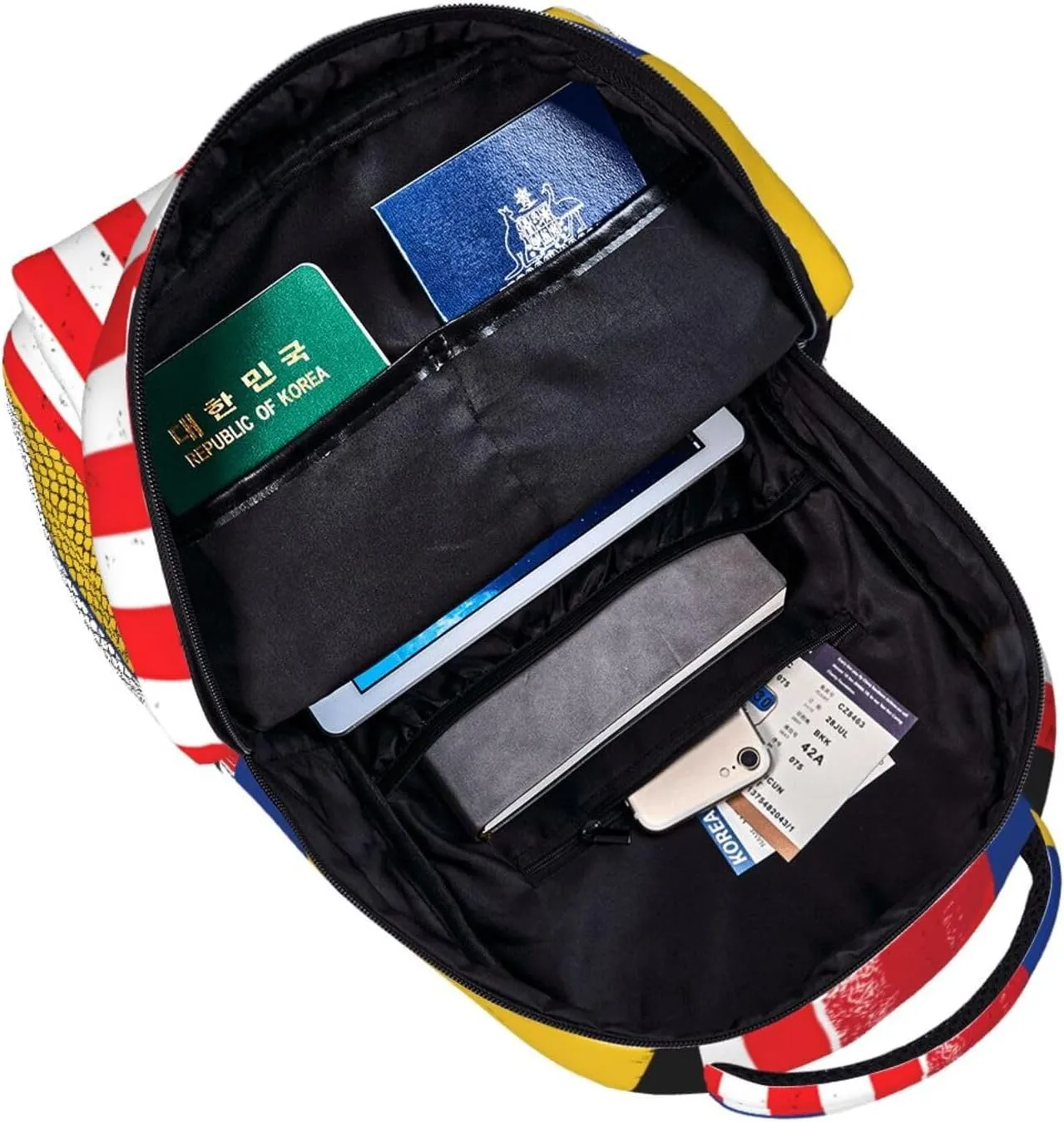 Colombian Colombia American Flag Backpack Casual Laptop Backpack Double Shoulder Bag Lightweight Backpack For Women Men Travel