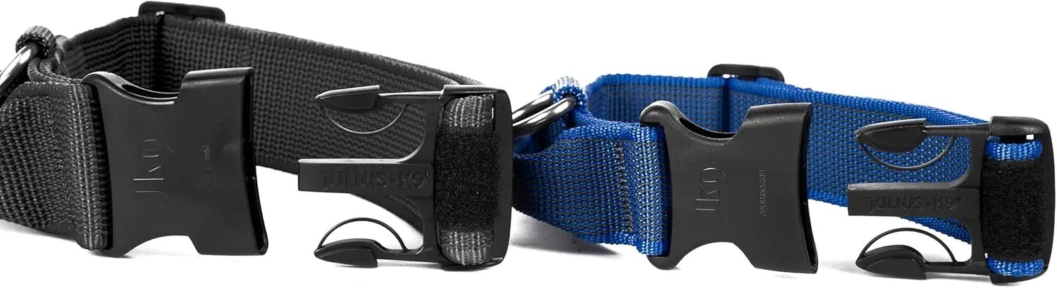 Color & Gray Collar with Handle, Safety Lock and Interchangeable Patch, 1.57 in (15-20.9 in), Black-Gray