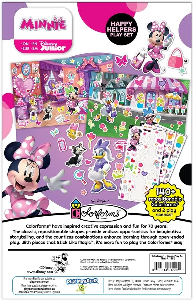 Colorforms — Disney Minnie Mouse Box Set — Pieces Stick Like Magic! — Fun Storytelling Play — Ages 3 