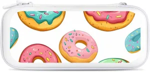 Colorful Doughnuts Compatible with Switch Carrying Case Hard Travel Game Bag Pouch with 15 Games Accessories