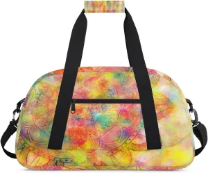 Colorful Mandala Gym Duffel Bag for Men Women Mandala Sports Tote Bag with Adjustable Shoulder Strap for Dance Gymnastics Traveling Outdoor Camping Overnight Stay