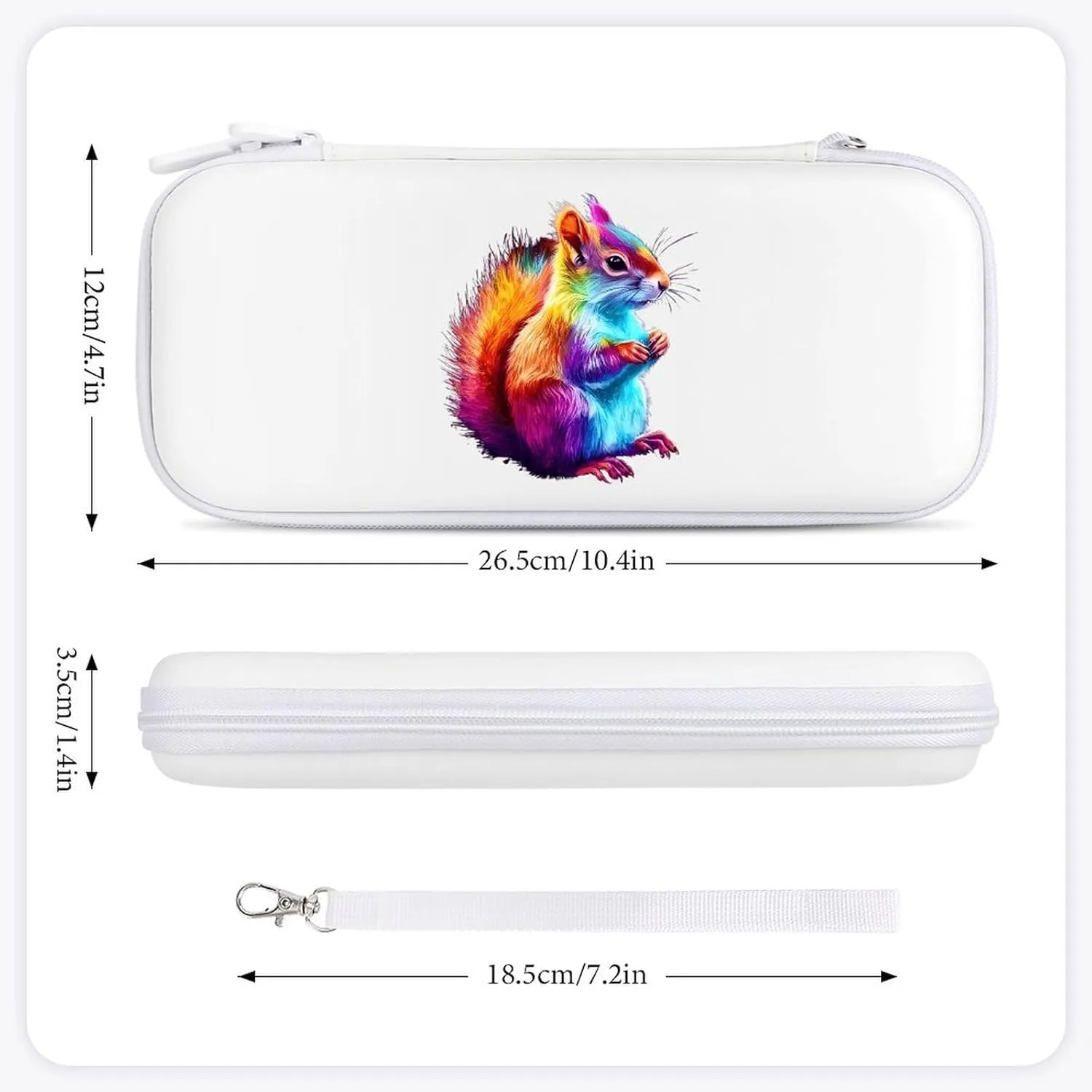 Colorful Squirrel Compatible with Switch Carrying Case Hard Travel Game Bag Pouch with 15 Games Accessories