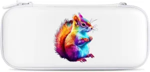Colorful Squirrel Compatible with Switch Carrying Case Hard Travel Game Bag Pouch with 15 Games Accessories