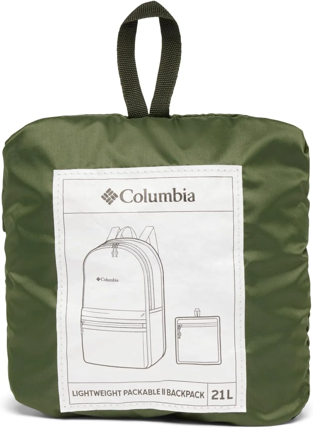 Columbia Unisex Lightweight Packable Backpack, Canteen/Greenscape, One Size