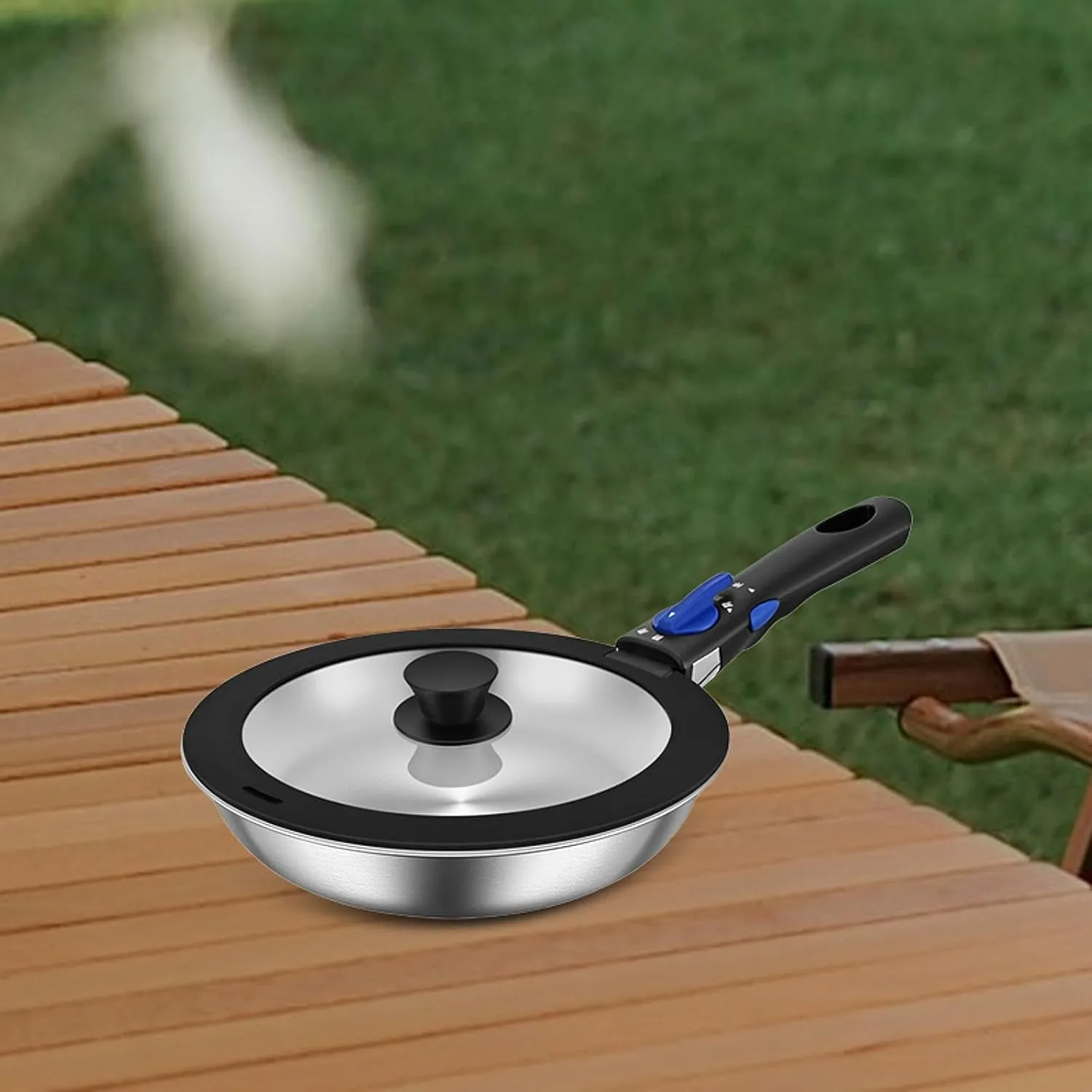 Compact Cookware for Camping Including Frying Pan and Cooking Pot