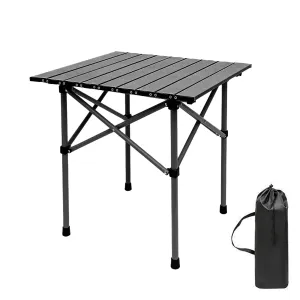 Compact Folding Camping Table – Lightweight Roll-Up Aluminum Table with Carry Bag for Outdoor Adventures