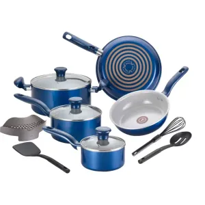 Compact LunaLulinlk Cookware, Blue 12pc Unbeatable price Ceramic Set,