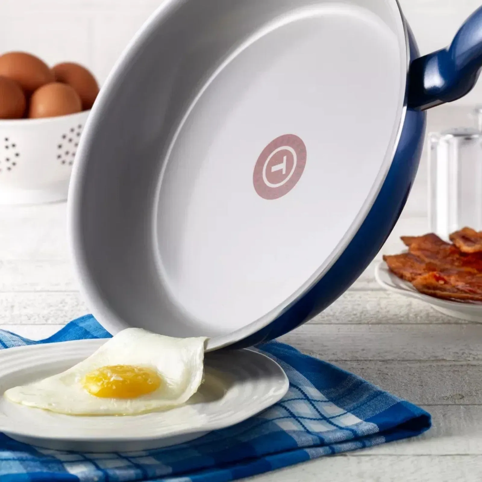 Compact LunaLulinlk Cookware, Blue 12pc Unbeatable price Ceramic Set,