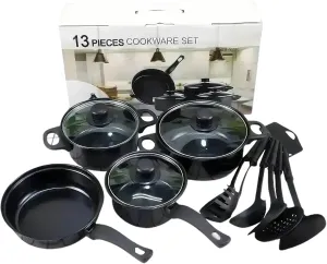 Cookware Set, 13 Piece Pots and Pans with Utensils, Free Scratch Resistant Cooking Surface Compatible With all Stoves