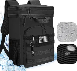 Cooler Backpack Insulated Camping Bag - AUTOWT 45 Can Tactical Soft Cooler Back Pack for Men Women, Large Capacity Leakproof with Top Handle, Portable Beer Bags for Hiking Picnic Beach Travel