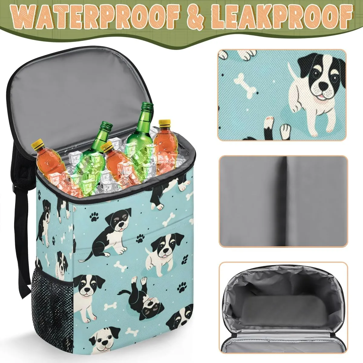 Cooler Backpack Insulated Cute Dinosaur Theme Lightweight Travel Cooler Lunch Backpack Drink Beverage Beer Bag