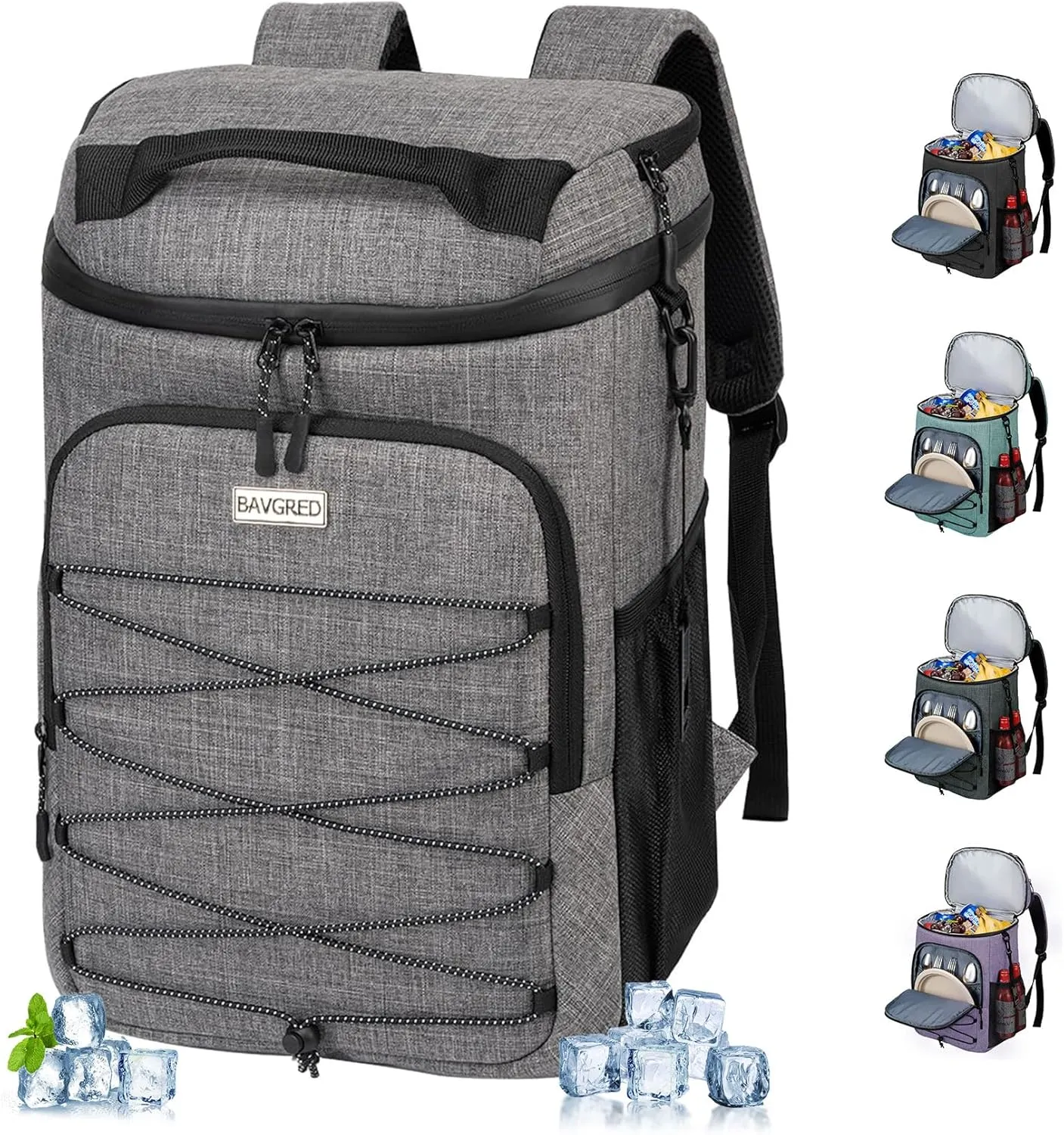 Cooler Backpack Insulated Leak Proof 30 Cans for Men Women,Waterproof Soft Cooler Bag，Lightweight Ice Chest Lunch Backpack for Beach Camping Picnic Travel Worksite Fishing