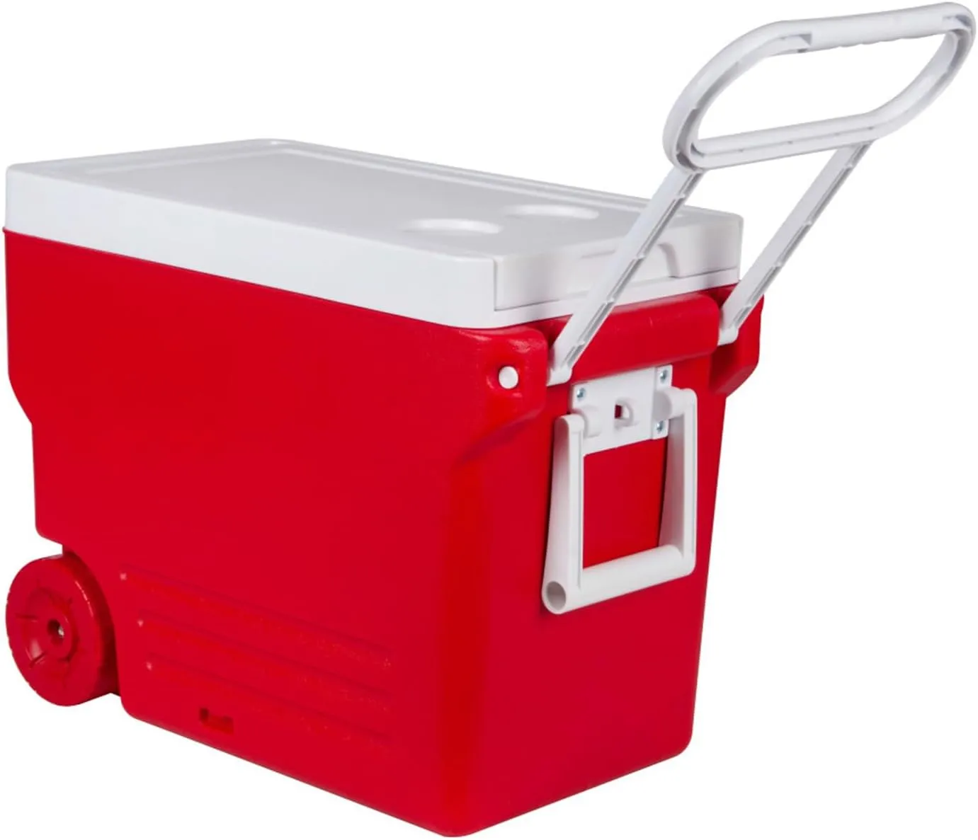 Cooler Camping Heat Insulation Box for Beach, Park or Backyard Party Wide Wheels Foldable Stool & Table Included