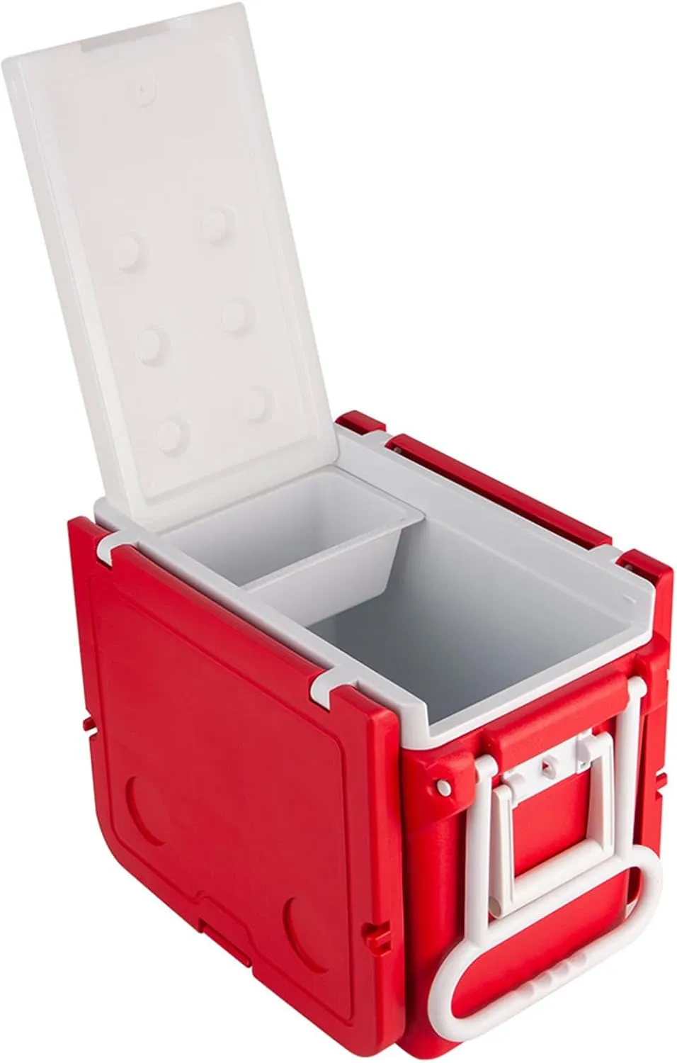 Cooler Camping Heat Insulation Box for Beach, Park or Backyard Party Wide Wheels Foldable Stool & Table Included