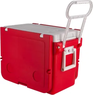 Cooler Camping Heat Insulation Box for Beach, Park or Backyard Party Wide Wheels Foldable Stool & Table Included