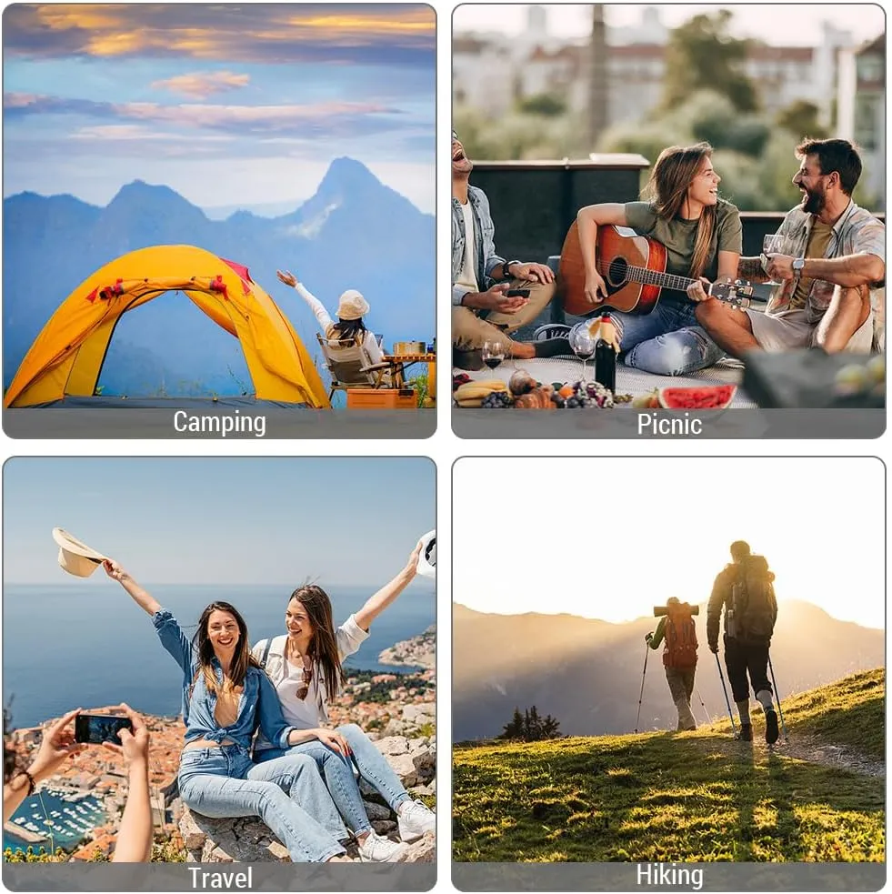 Cooler Camping Heat Insulation Box for Beach, Park or Backyard Party Wide Wheels Foldable Stool & Table Included