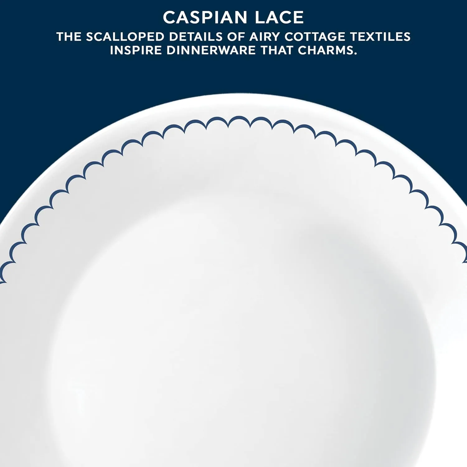 Corelle 6-Piece 8.5" Lunch Round Plates, Vitrelle Triple Layer Glass, Lightweight Round Plates, Salad Plates, Chip and Scratch Resistant, Microwave and Dishwasher Safe, Caspian