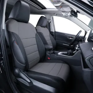 coverdream Corolla Cross Waterproof Leather Seat Covers Custom Fit for 2022-2025 Toyota Corolla Cross L,LE,XLE (Non-Hybrid),Full Coverage,Airbag Compatible Car Seat Protector(Full Set,Black/Gray)