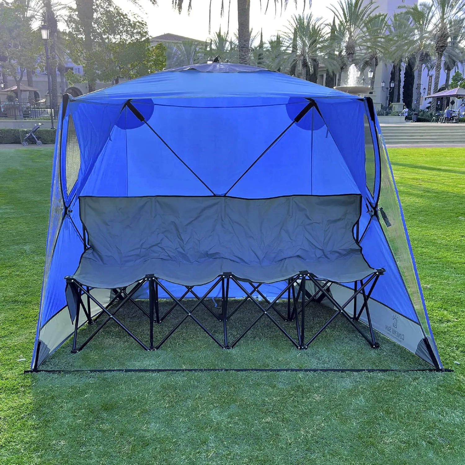 CoverU Sports Tent Pod For 3-4 People - RAIN or Sun Protection – NEW Large Pop Up Climate Canopy Shelter – Soccer, Football, Softball & Other Sporting Events and Parades - Patented and Patents Pending