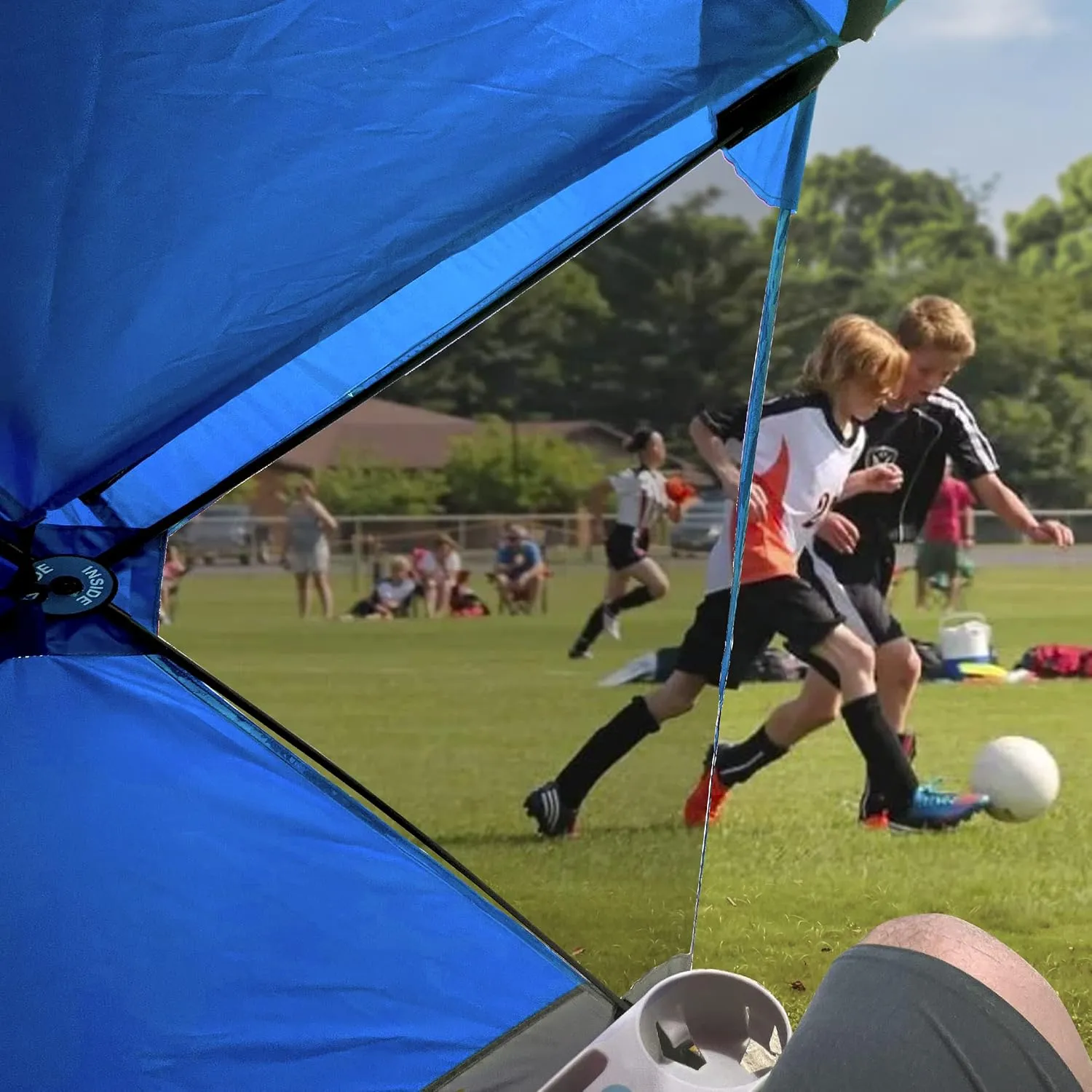 CoverU Sports Tent Pod For 3-4 People - RAIN or Sun Protection – NEW Large Pop Up Climate Canopy Shelter – Soccer, Football, Softball & Other Sporting Events and Parades - Patented and Patents Pending
