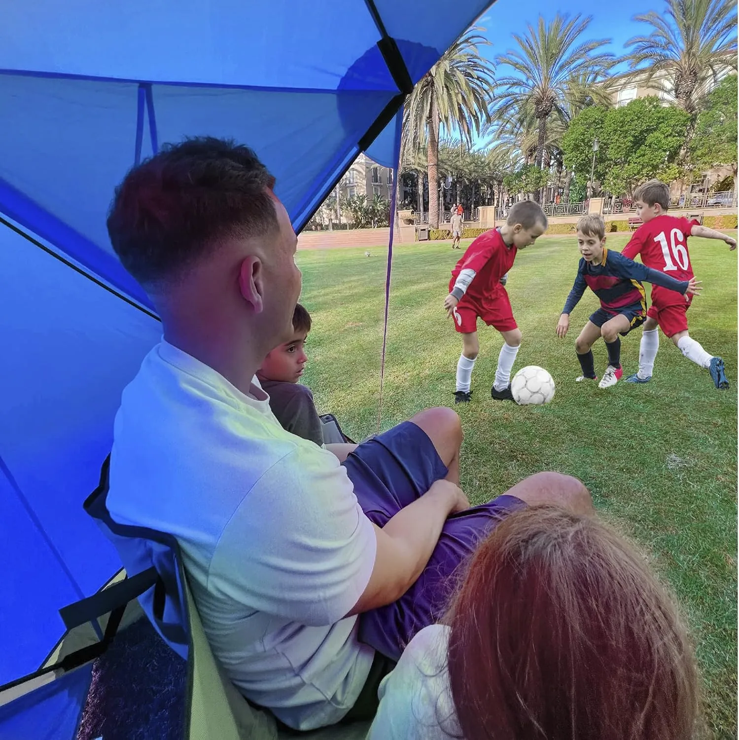 CoverU Sports Tent Pod For 3-4 People - RAIN or Sun Protection – NEW Large Pop Up Climate Canopy Shelter – Soccer, Football, Softball & Other Sporting Events and Parades - Patented and Patents Pending