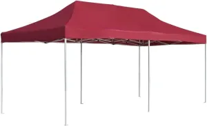 Create Shade for Outdoor Events with Folding Party Tent, Aluminum Frame, 19.7'x9.8', Waterproof, Wine Red